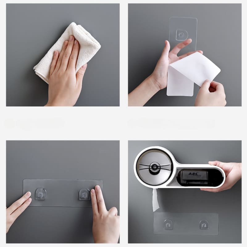 Porta Papel Higiênico Com Gaveta Minimalista e Adesivos - Casa Elège