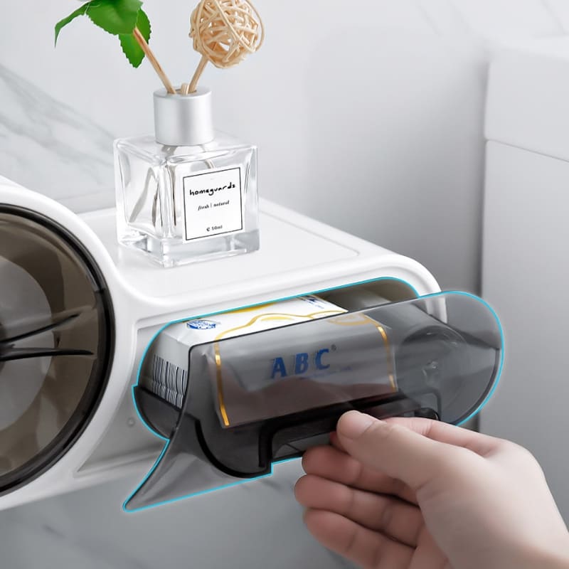 Porta Papel Higiênico Com Gaveta Minimalista e Adesivos - Casa Elège