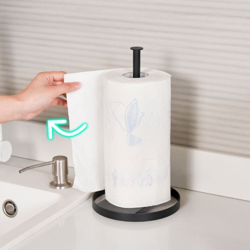 Porta-Guardanapo de Mesa para Rolo em Aço Inox Compacto - Suporte Reto Casa Elège