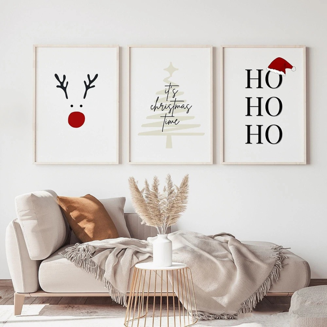 Pôster Natalino Minimalista em Tela para Parede Decorativa - Casa Elège