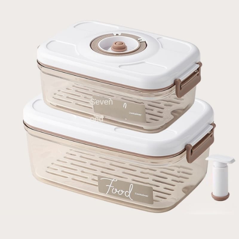 Pote Hermético Com Tampa Emborrachada E Selador Manual - Kit 1 (1uni 1200ml + 1uni 2100ml) + Selador Casa Elège