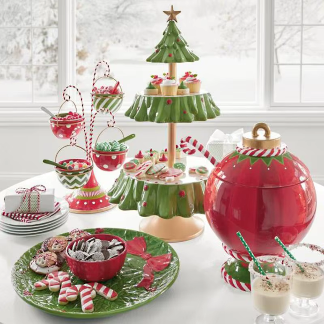 Pote de Natal em Resina Camada Dupla Formato Bola Elegante - Casa Elège