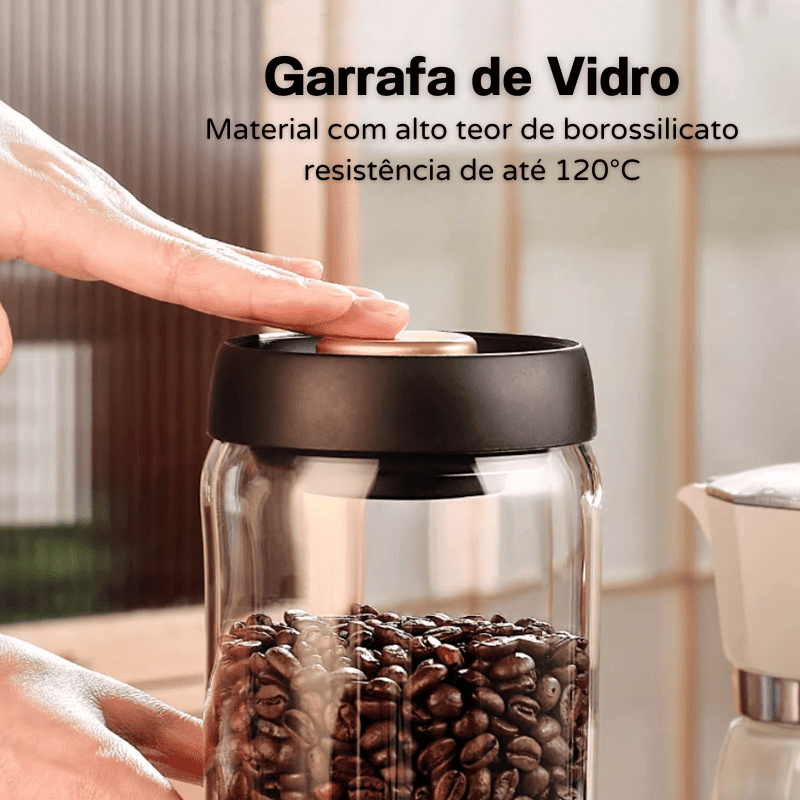 Pote de Vidro Borossilicato com Tampa Hermética a Vácuo - Casa Elège
