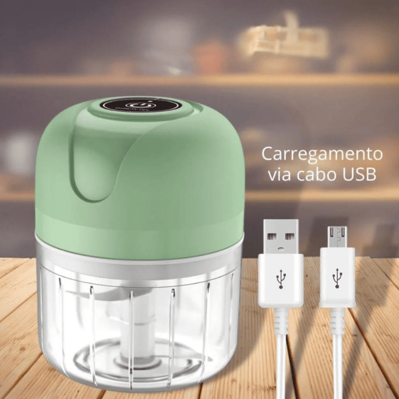 Processador Mini Elétrico USB Portátil Lâminas Inox - Casa Elège