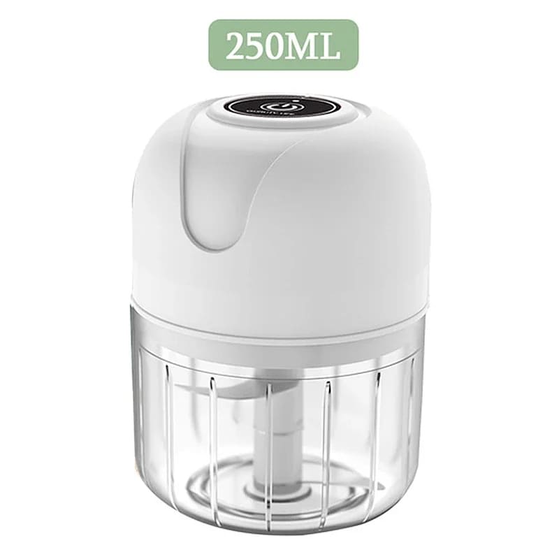 Processador Mini Elétrico USB Portátil Lâminas Inox - Branco Casa Elège