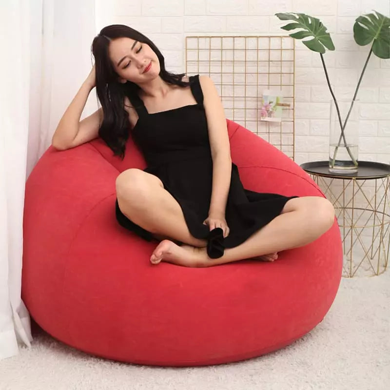 Puff Inflável Redondo Ergonômico Para Sala Compacto - Casa Elège