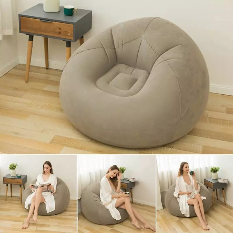 Puff Inflável Redondo Ergonômico Para Sala Compacto - Casa Elège