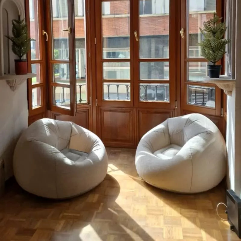 Puff Inflável Redondo Ergonômico Para Sala Compacto - Casa Elège