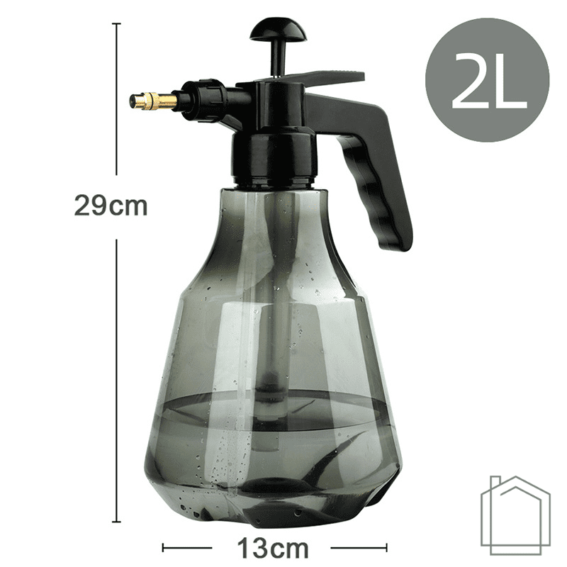 Pulverizador de Pressão 2L com Bico Ajustável Ergonômico - Cinza 2L Casa Elège