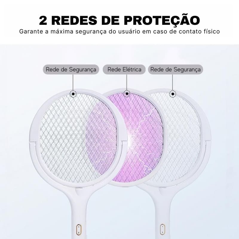 Raquete Elétrica e Armadilha com Lâmpada Noturna - Casa Elège