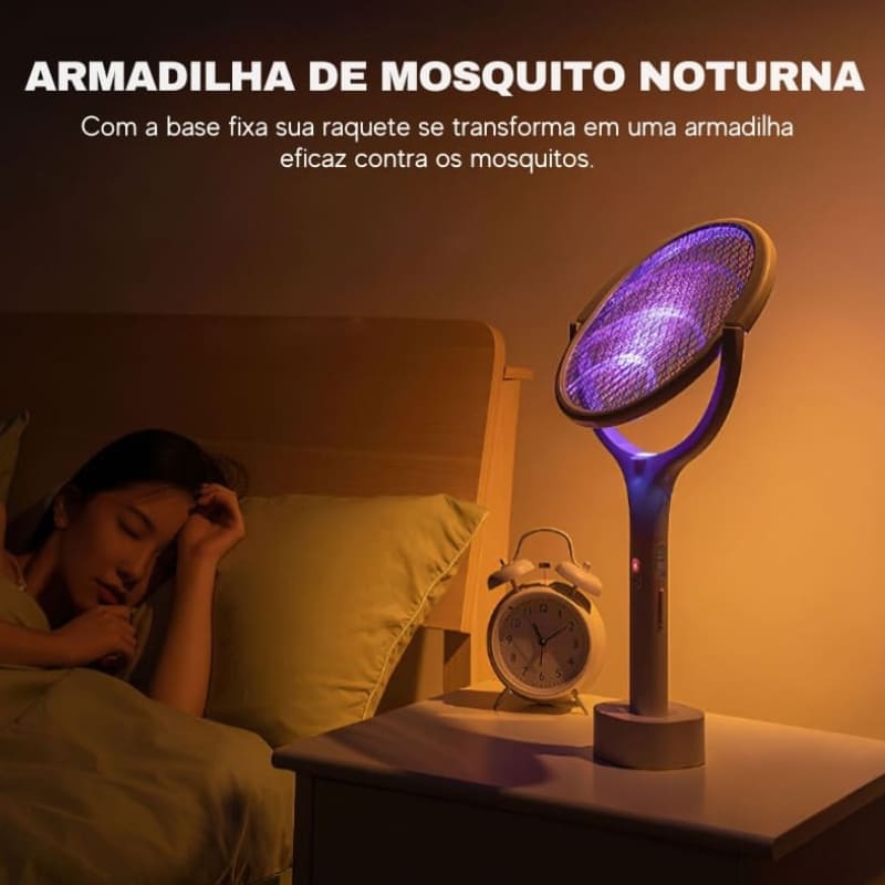 Raquete Elétrica e Armadilha com Lâmpada Noturna - Casa Elège
