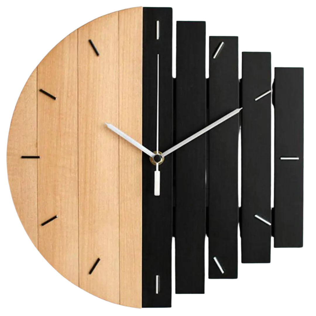 Relógio de Parede Moderno em Metal com Design Elegante - Bege e Preto Casa Elège