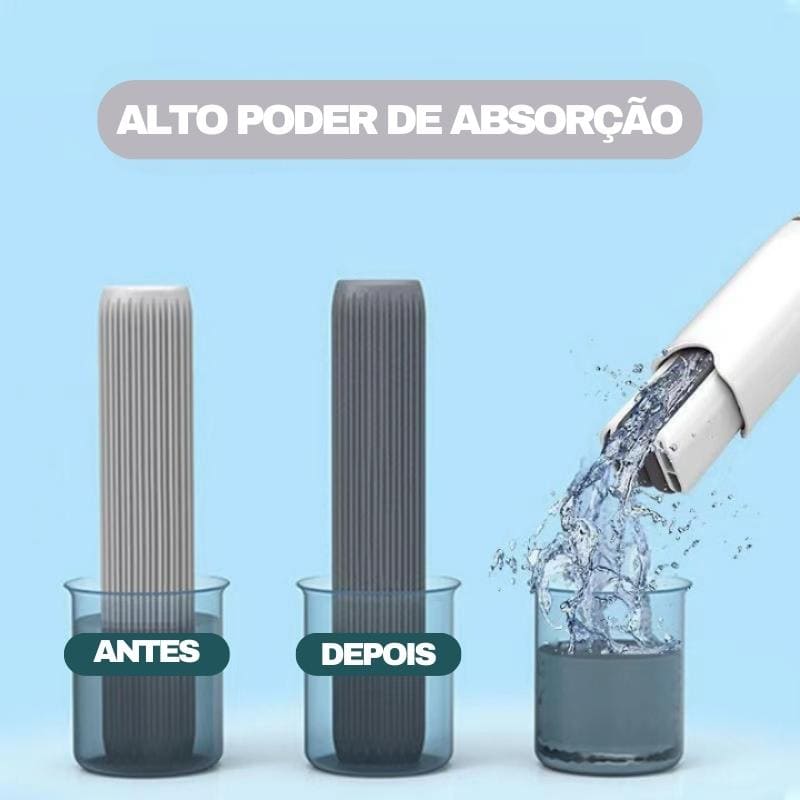 Esfregão Mini Mop com Esponja Absorvente e Cabeça Retrátil - Casa Elège