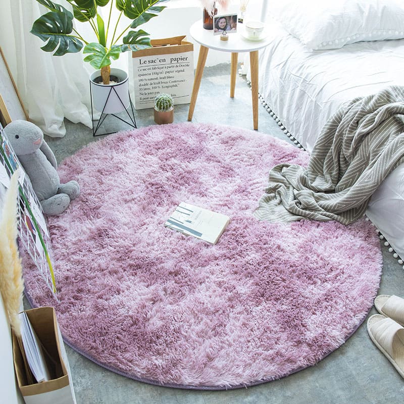 Tapete Felpudo Redondo Rosa Mesclada Moderno Macio Luxo - 200cm x 200cm Casa Elège