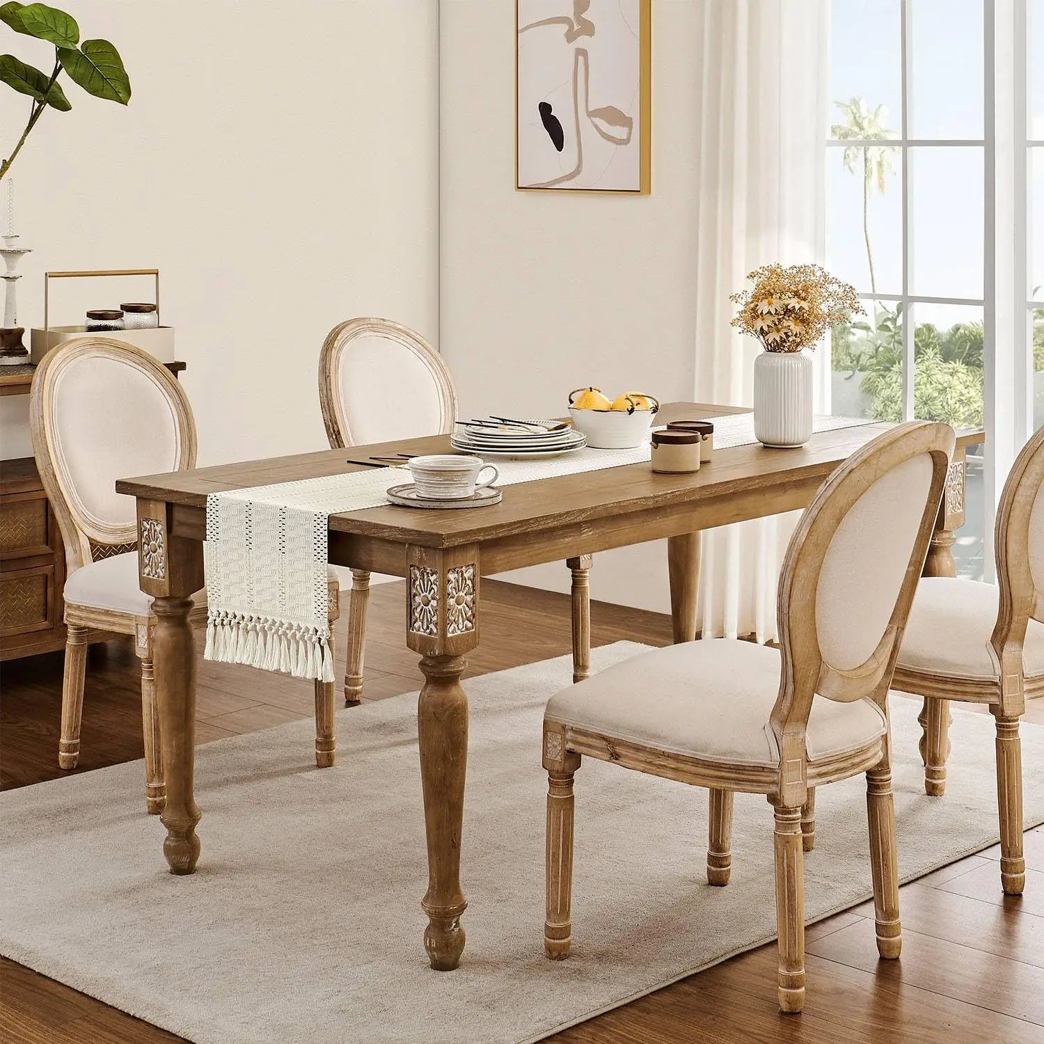 Caminho de Mesa Boho em Algodão e Poliéster Feito à Mão - Casa Elège