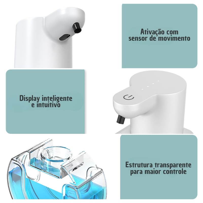 Saboneteira Dispenser Automática Gel e Espuma - Casa Elège
