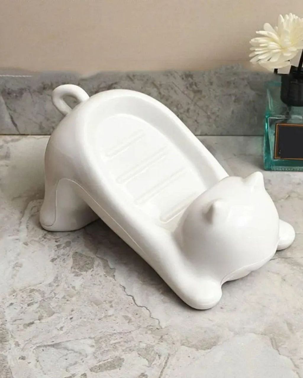 Saboneteira De Plástico Com Dreno Criativo em Forma de Gato - Casa Elège