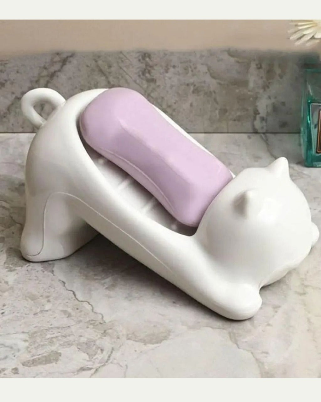 Saboneteira De Plástico Com Dreno Criativo em Forma de Gato - Casa Elège