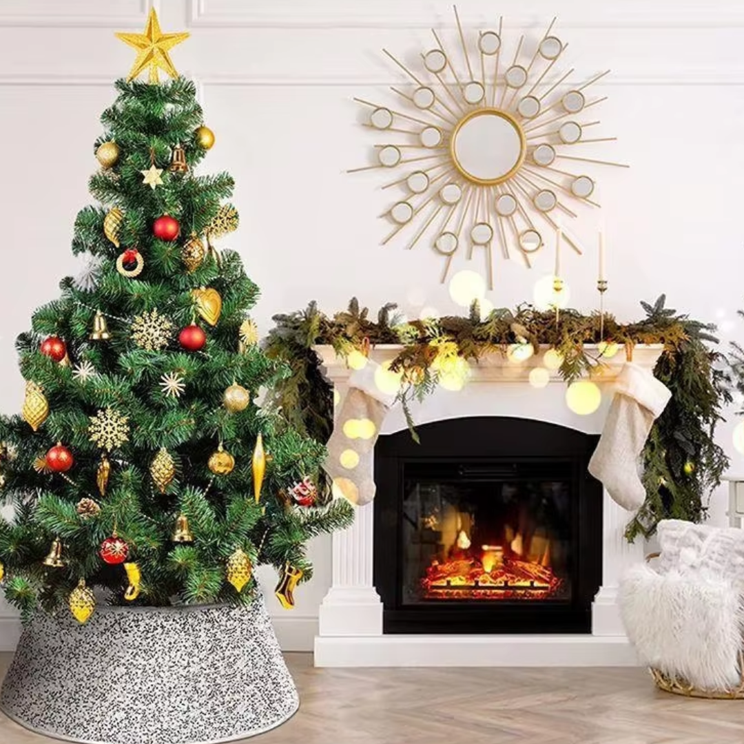 Saia de Árvore de Natal com Lantejoulas Impressas Elegante - Casa Elège
