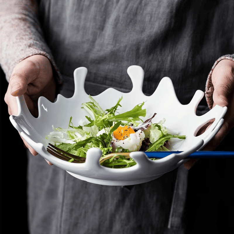 Saladeira de Cerâmica Irregular para Mesa Posta Sofisticada - Casa Elège
