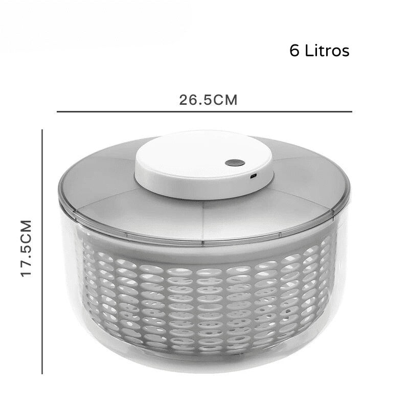Secador de Salada Elétrico Centrífuga Recarregável - 6L Casa Elège