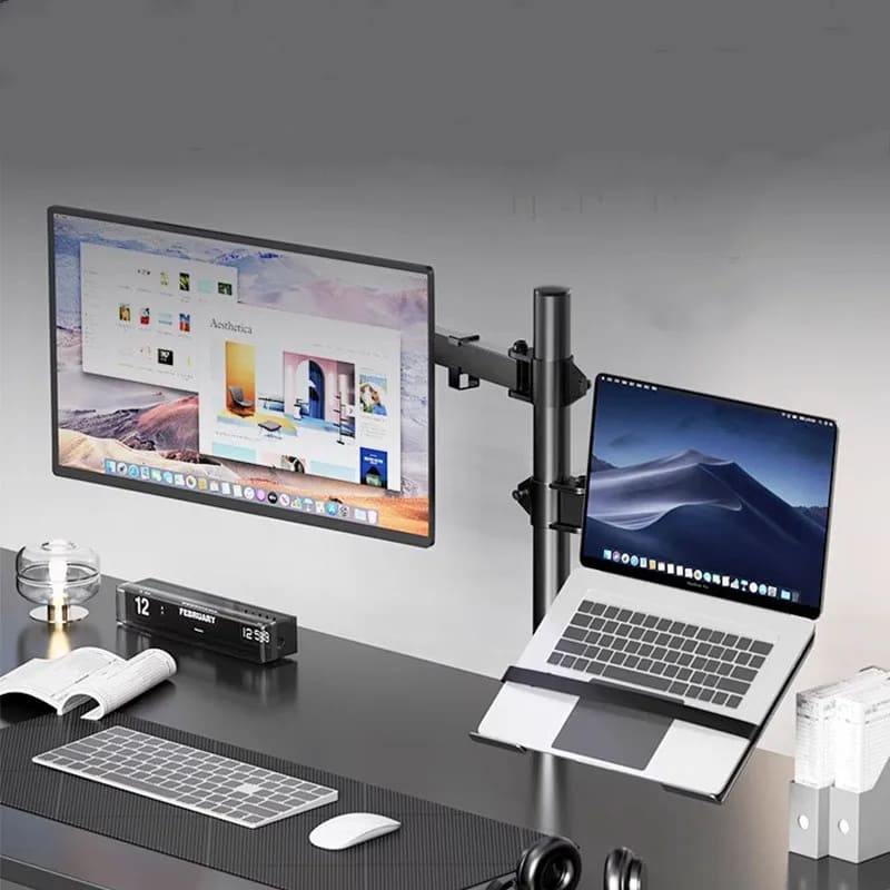 Suporte Para Monitor e Notebook Articulado em Aço Giratório - Casa Elège