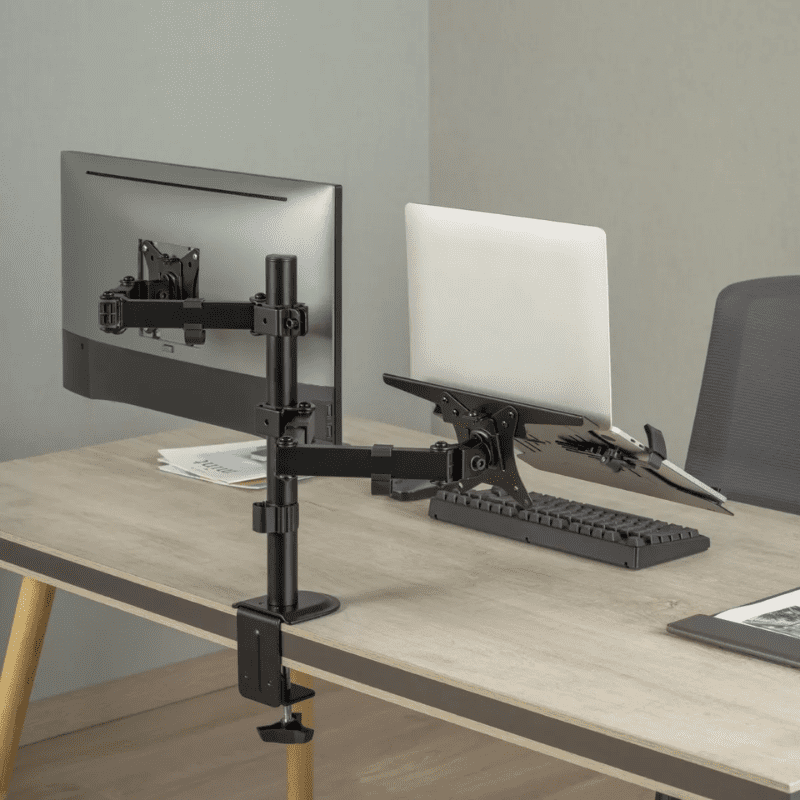 Suporte Para Monitor e Notebook Articulado em Aço Giratório - Casa Elège