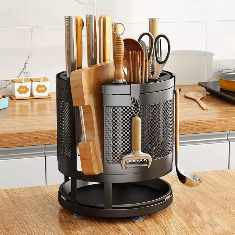 Suporte para Facas e Utensílios com Compartimentos e Alça - Casa Elège