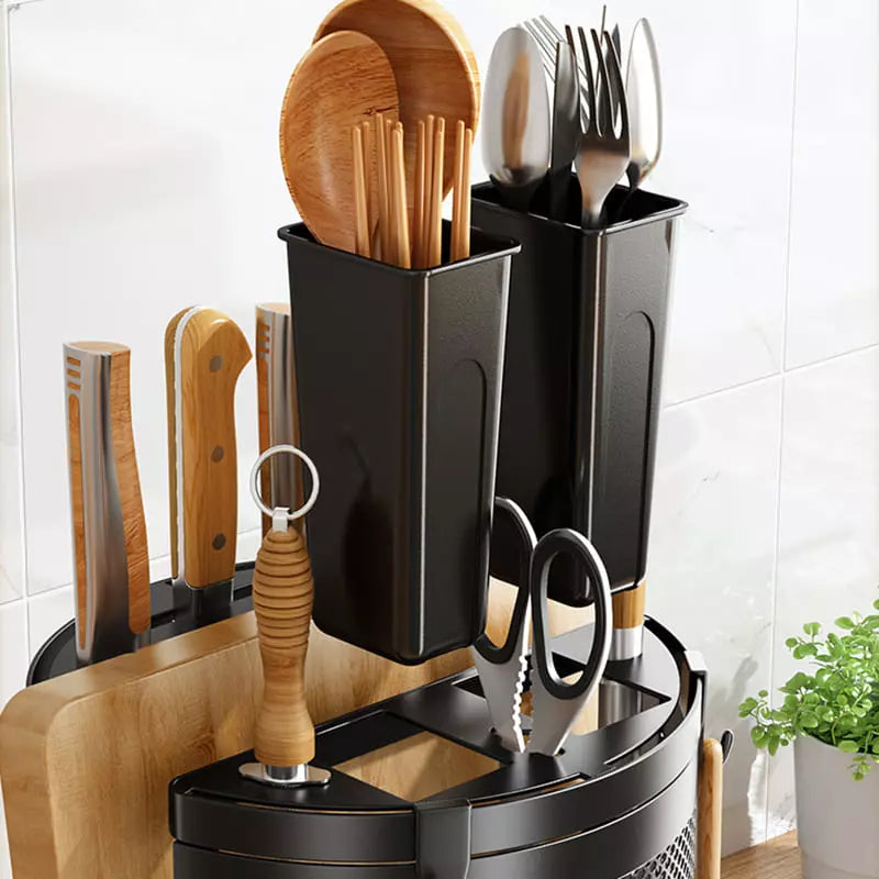 Suporte para Facas e Utensílios com Compartimentos e Alça - Casa Elège