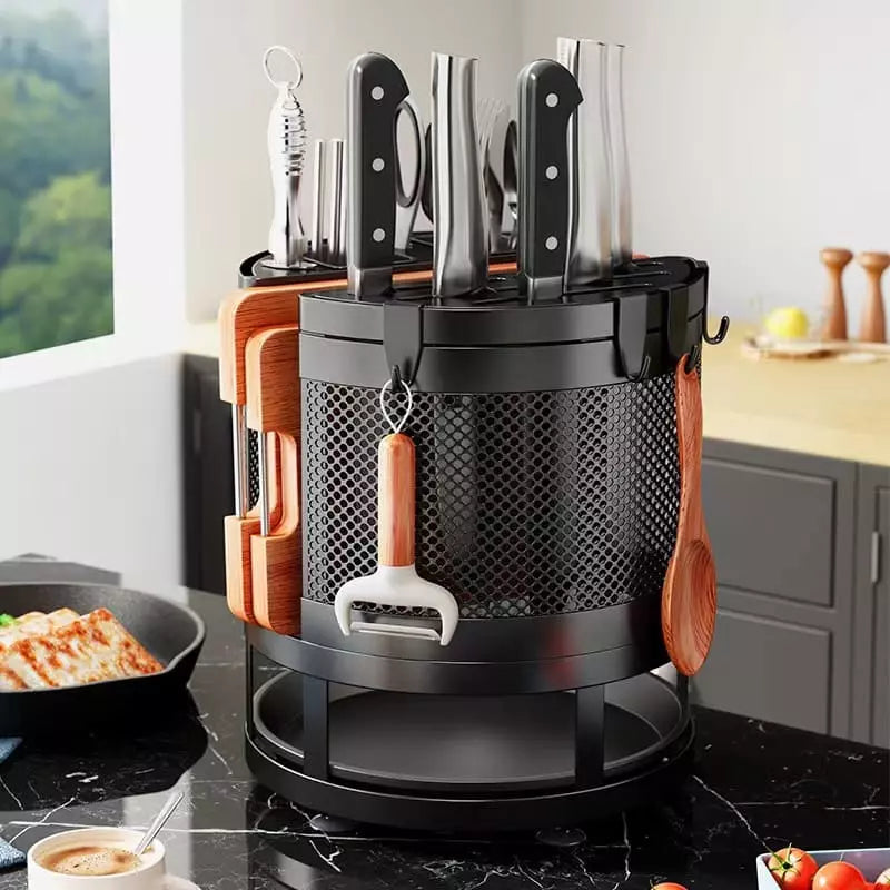 Suporte para Facas e Utensílios com Compartimentos e Alça - Casa Elège