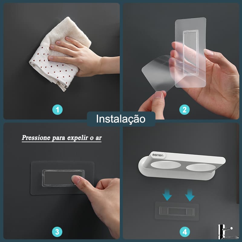 Suporte de Parede para Secador em Aço Inox Compacto - Casa Elège