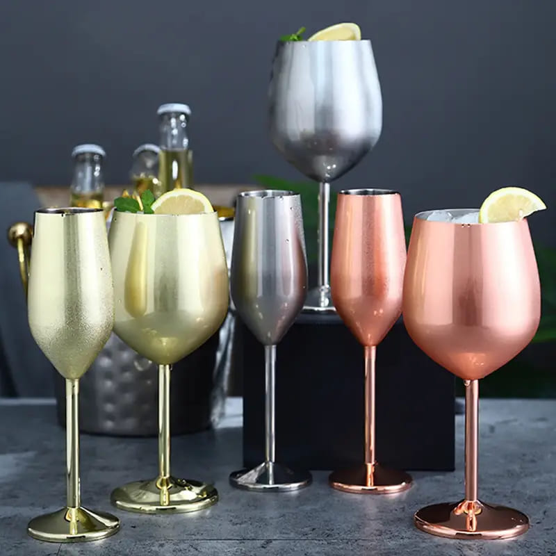 Taça de Champanhe Inox Colorida Inquebrável Espumante - Casa Elège