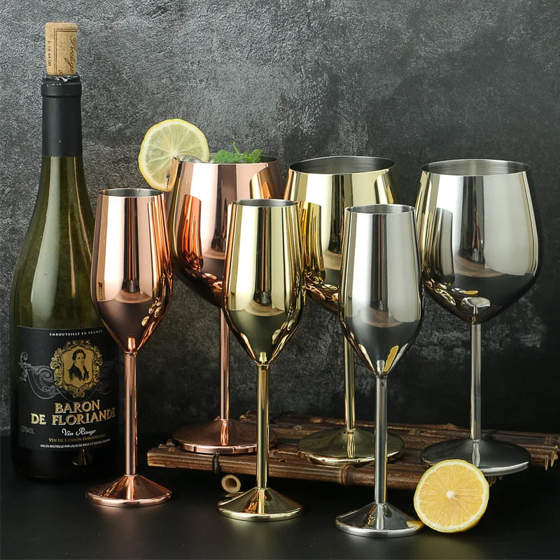Taça de Champanhe Inox Colorida Inquebrável Espumante - Casa Elège