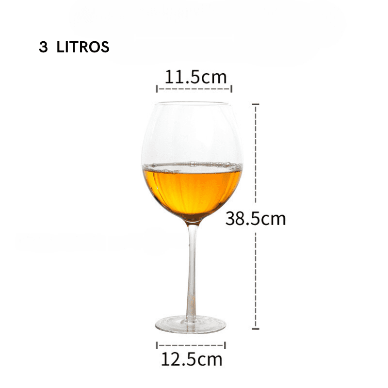 Taça de Vinho em Cristal Gigante 3 Litros para Degustação - Casa Elège