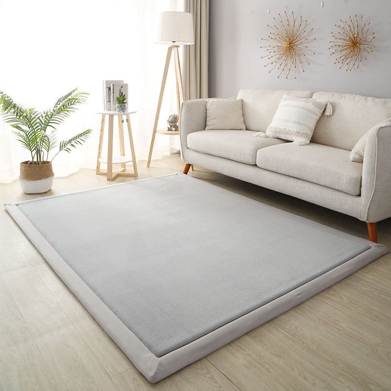 Tapete Antiderrapante de Veludo Cristal Luxo Lavável - Cinza Casa Elège