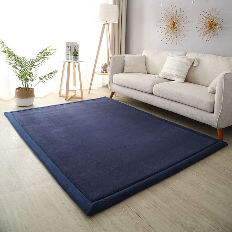 Tapete Antiderrapante de Veludo Cristal Luxo Lavável - Azul Escuro Casa Elège