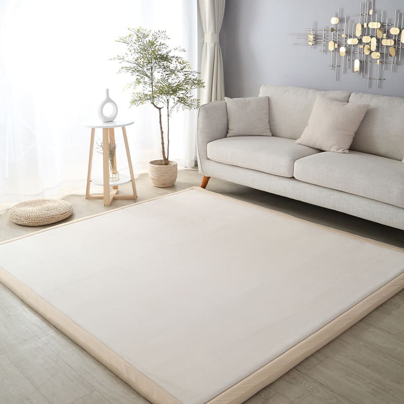 Tapete Antiderrapante de Veludo Cristal Luxo Lavável - Bege Casa Elège