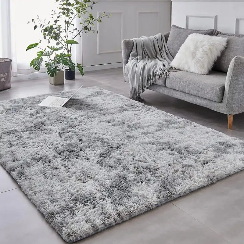 Tapete Felpudo Cinza Mescla Antiderrapante Moderno Luxo - 160cm x 200cm Casa Elège