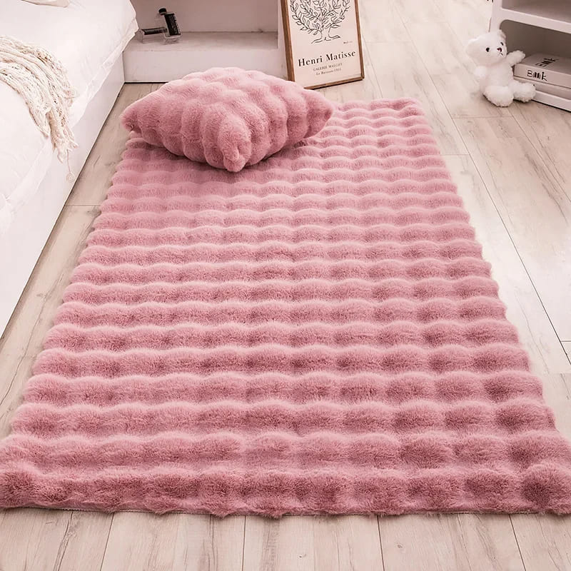 Tapete Pelúcia Antiderrapante Felpudo Lavável Cinza - Rosa Casa Elège