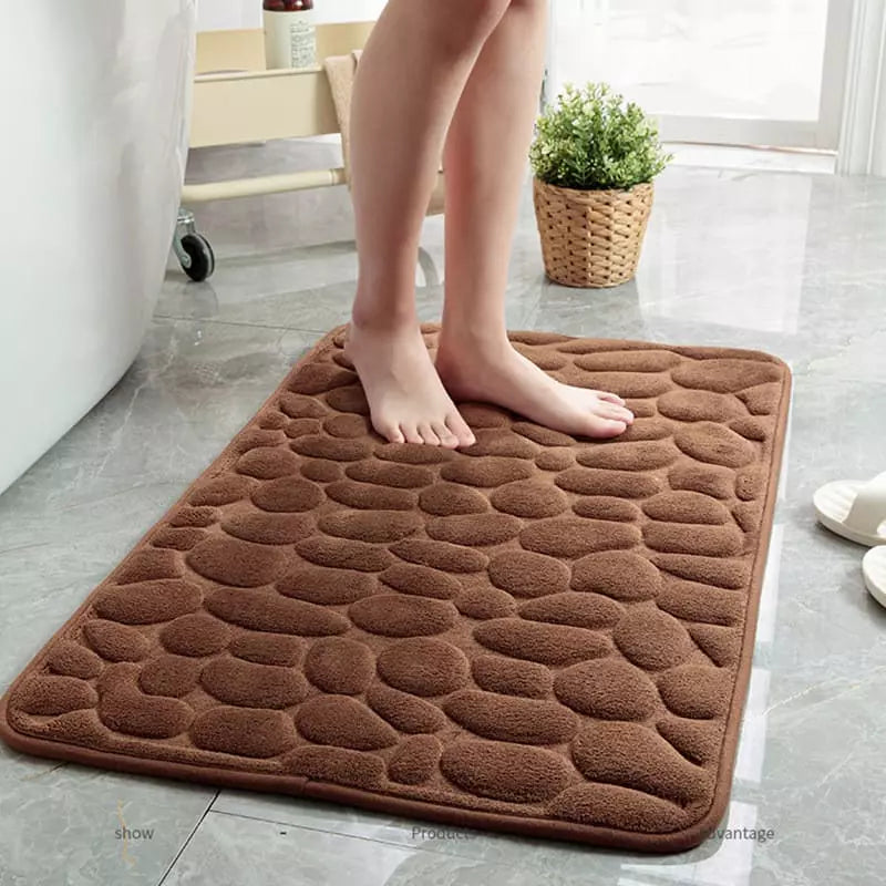 Tapete Antiderrapante Absorvente Para Banheiro Macio - Marrom Casa Elège