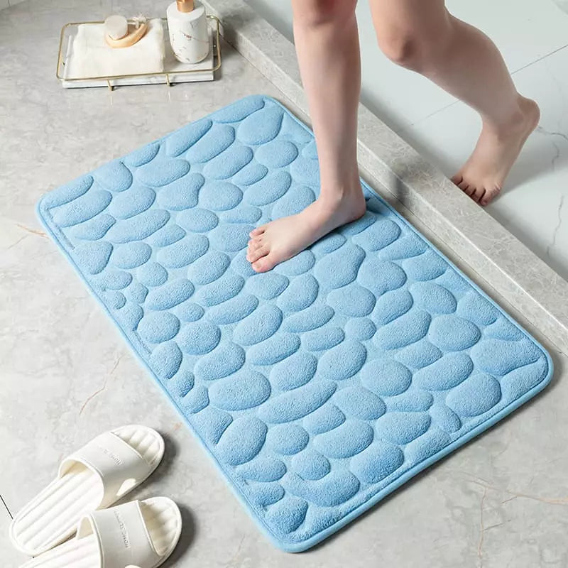 Tapete Antiderrapante Absorvente Para Banheiro Macio - Azul Claro Casa Elège