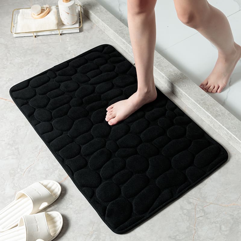 Tapete Antiderrapante Absorvente Para Banheiro Macio - Preto Casa Elège