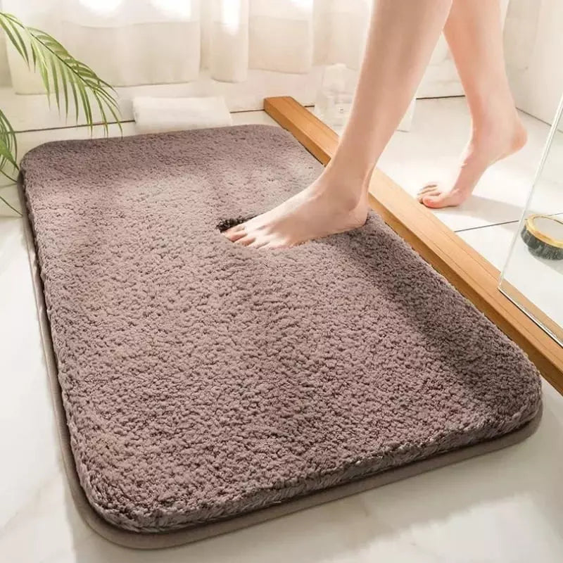 Tapete Felpudo Antiderrapante Absorvente Antialérgico - Marrom Casa Elège