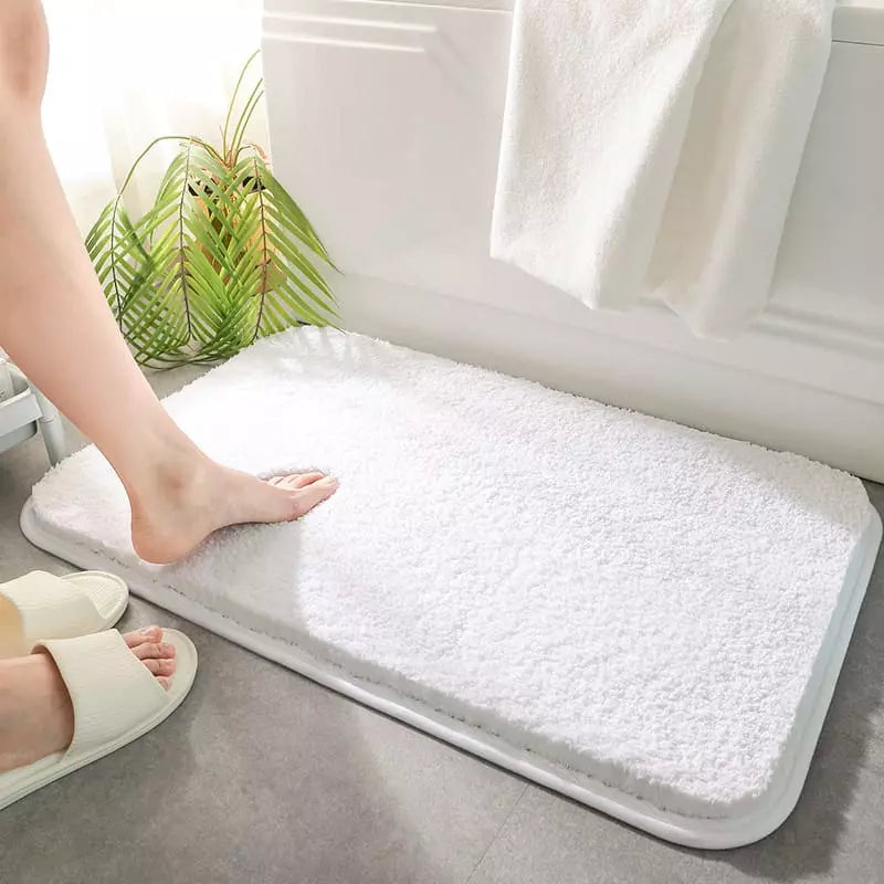 Tapete Felpudo Antiderrapante Absorvente Antialérgico - Branco Casa Elège
