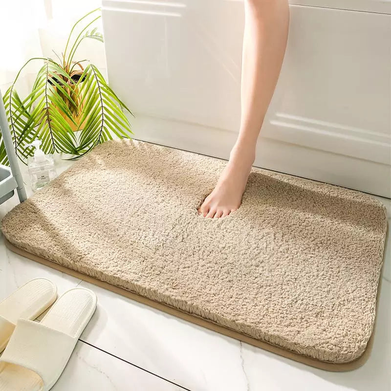 Tapete Felpudo Antiderrapante Absorvente Antialérgico - Cáqui Casa Elège