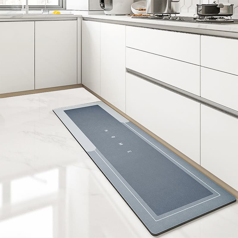 Tapete de Cozinha Antiderrapante em Couro e Espuma - Azul Casa Elège