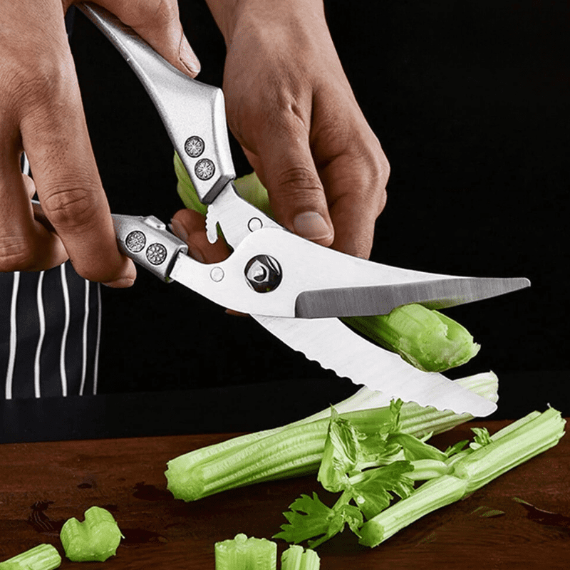 Tesoura de Cozinha em Aço Inox Multiuso com Trava Segura - Casa Elège