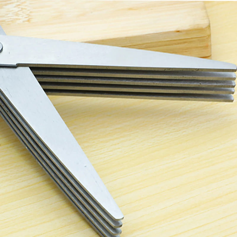 Tesoura De Picotar Aço Inox 5 Lâminas Compacta Para Ervas - Casa Elège