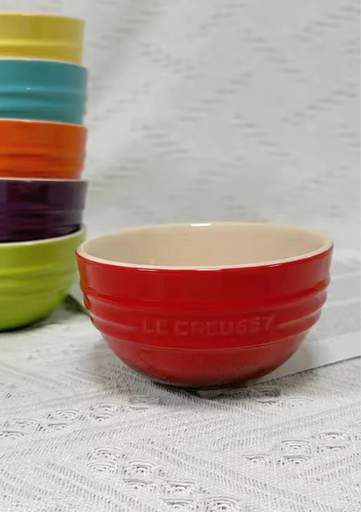 Tigela De Cerâmica Alta Com Esmalte Liso Para Sopas - Vermelha 12cm Casa Elège