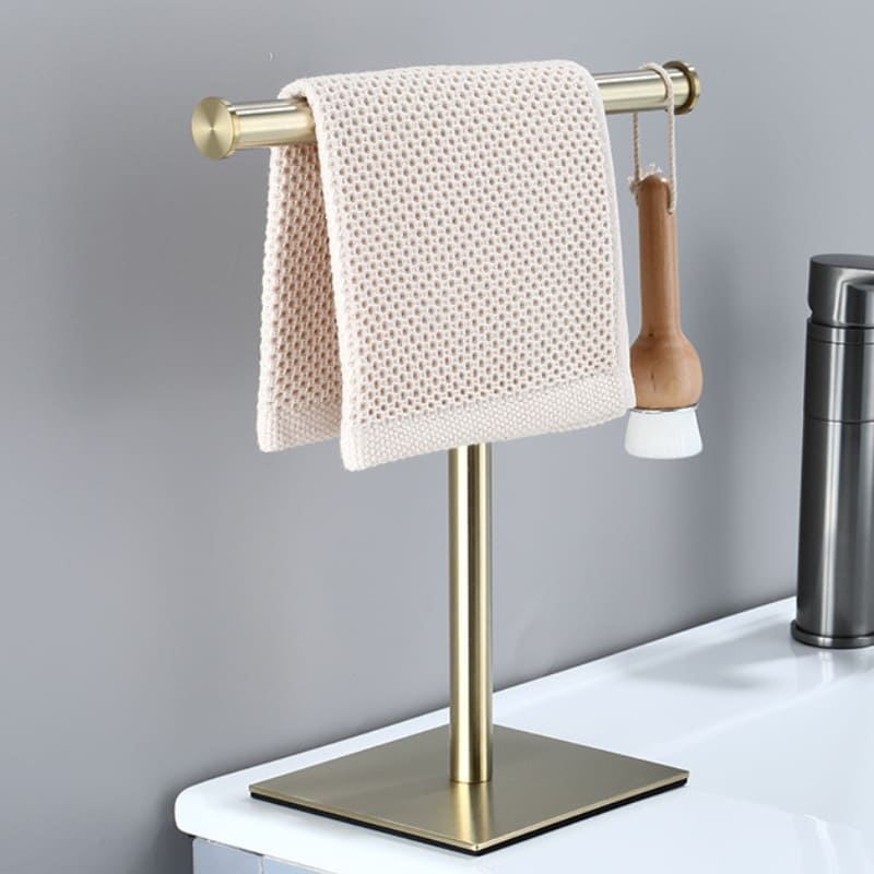 Toalheiro De Mesa Em Aço Inox Com Base Emborrachada - Dourado Casa Elège